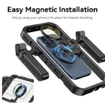 Ulanzi MG-001 Magnetic Phone Cage for iPhone 15 14 13 12 Mini Pro Pro Max Smartphone with Double-sided Magnetic Ring - Ảnh 2