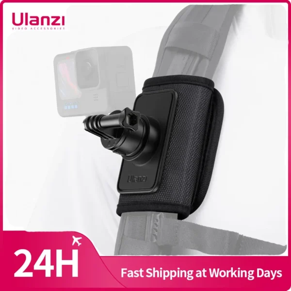 Ulanzi Go-Quick II Magnetic Backpack Clip Mount for Action Cameras Smartphones Quick Release Backpack Clip Mount with Phone Clip