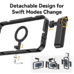 Ulanzi MG-001 Magnetic Phone Cage for iPhone 15 14 13 12 Mini Pro Pro Max Smartphone with Double-sided Magnetic Ring - Ảnh 4