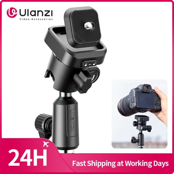 Ulanzi TH02 Uka Inverted Ball Head Uka Quick Release Ball Head 2.5kg Load for Camera Fill Light for Universal Light Stand