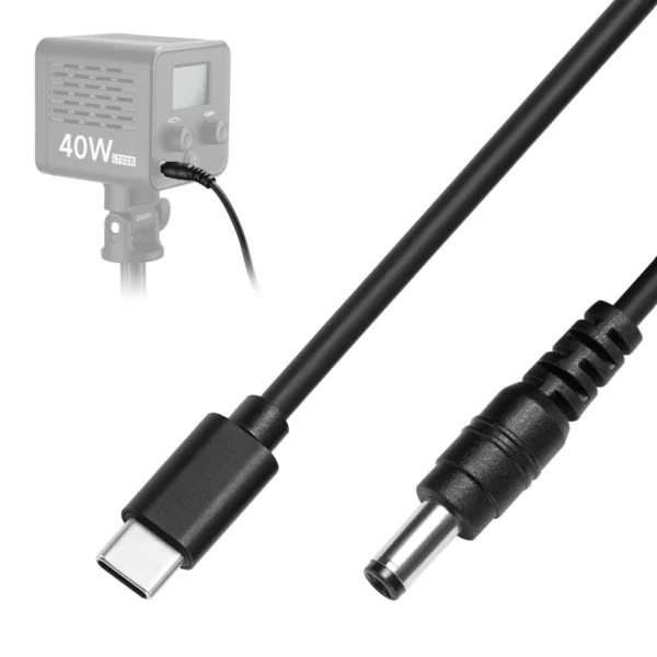U​lanzi DC to Type-C Charging Cable for Ulanzi LT028 40W COB Light Power Bank Charging Adapter