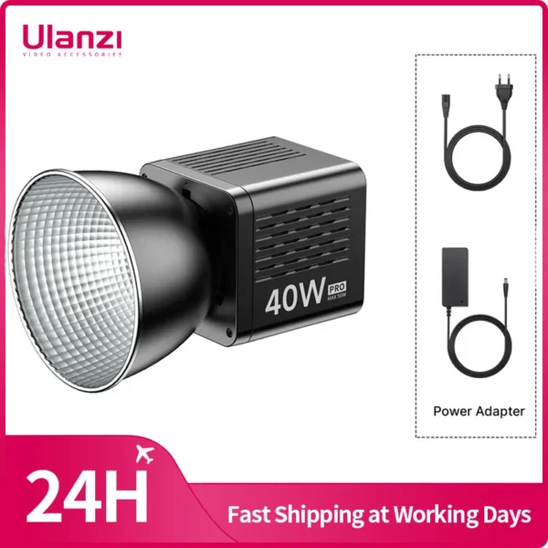 Ulanzi 40W COB Video Light 3400mAh CRI95+ 2500K-6500K Bi-Color LED Video Ligh Professional Studio Light for Camera Video