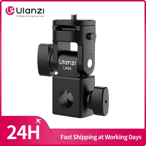 U​lanzi LA04 Light Stand Adapter Angle-Adjustable Adapter for Standard Light Stand for Camera Fill Light Phone Clip