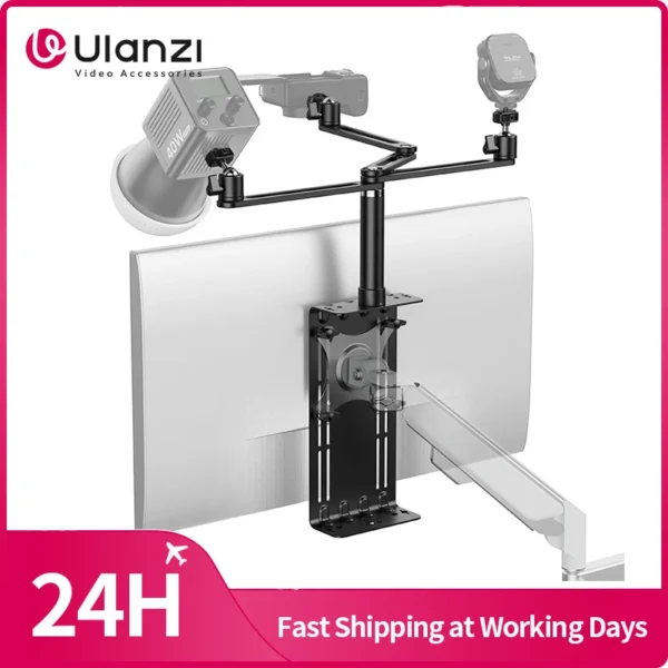 Ulanzi VS01 VESA Monitor Adapter with Top Extension Arm for Camera Fill Light COB Light for Live-streaming