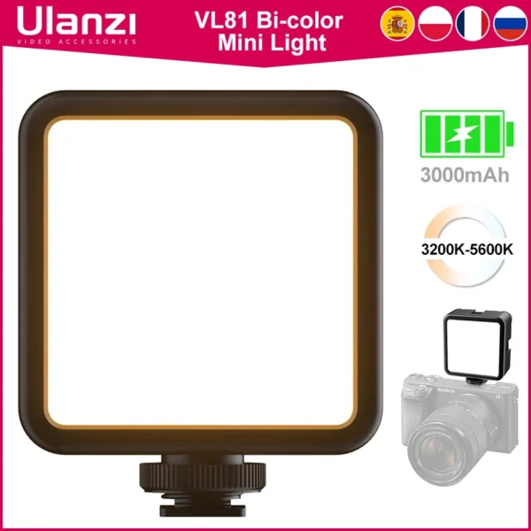 Ulanzi Vijim VL81 Mini LED Video Light On Camera Photo Studio Lighting Soft Diffuser Tiktok Youtube Livestream Vlog Light